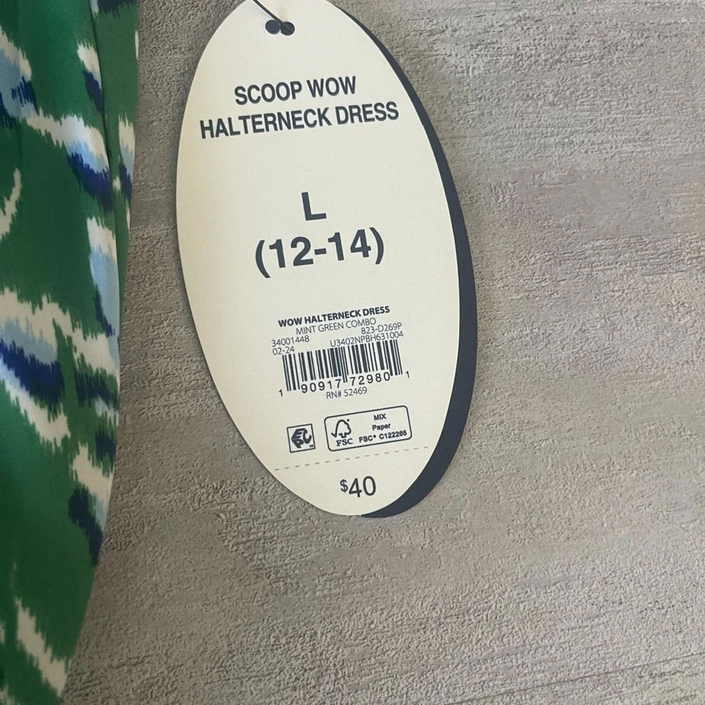 SCOOP- Floral Green and Blue Maxi Dress- Size 12-14 Nwt - Picture 2 of 8